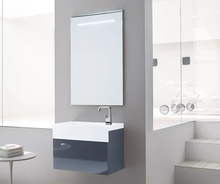 3D Visualisierung eines modernen, reduzierten Waschbeckens von der Rieger – Ihre Bäderschmiede